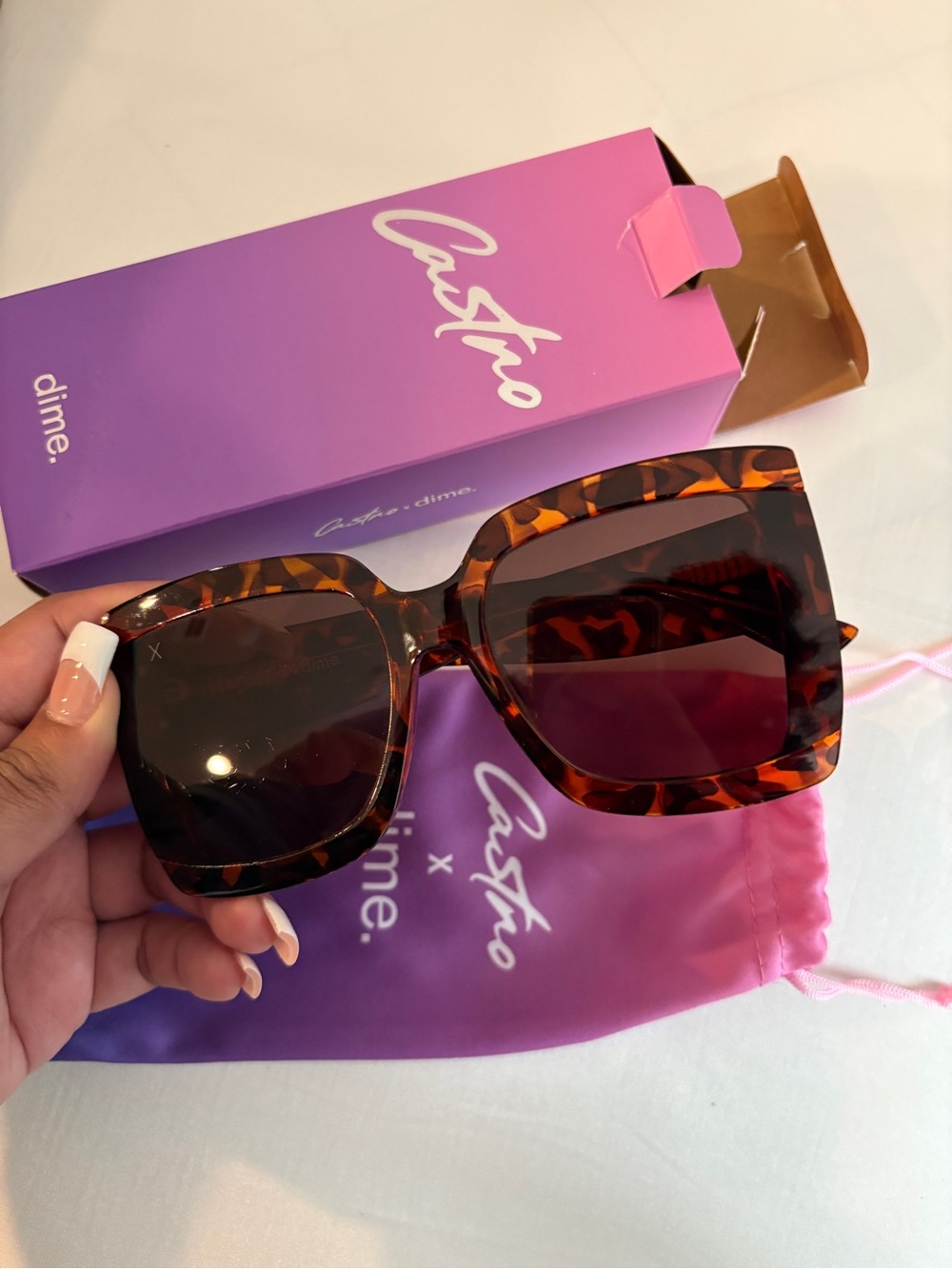 Tortoiseshell Square Sunglasses with Brown Lenses
